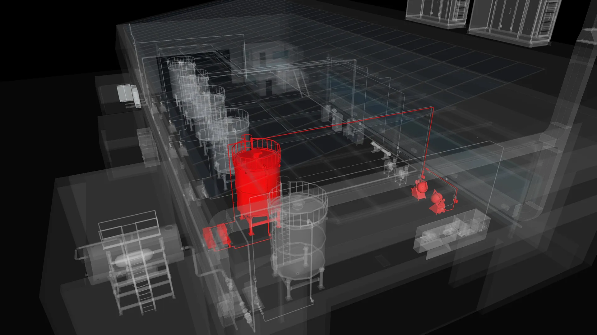 Sphere 3D piping model, isolated system 3