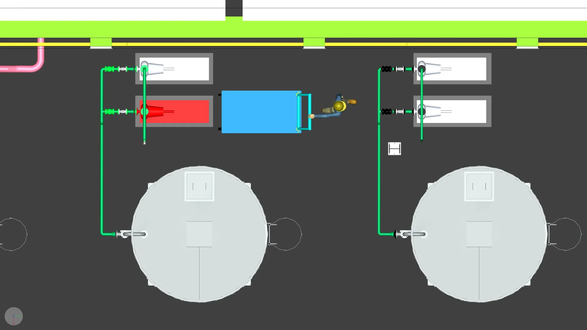 Maintenance access and equipment movement sequence, frame 1 of 12
