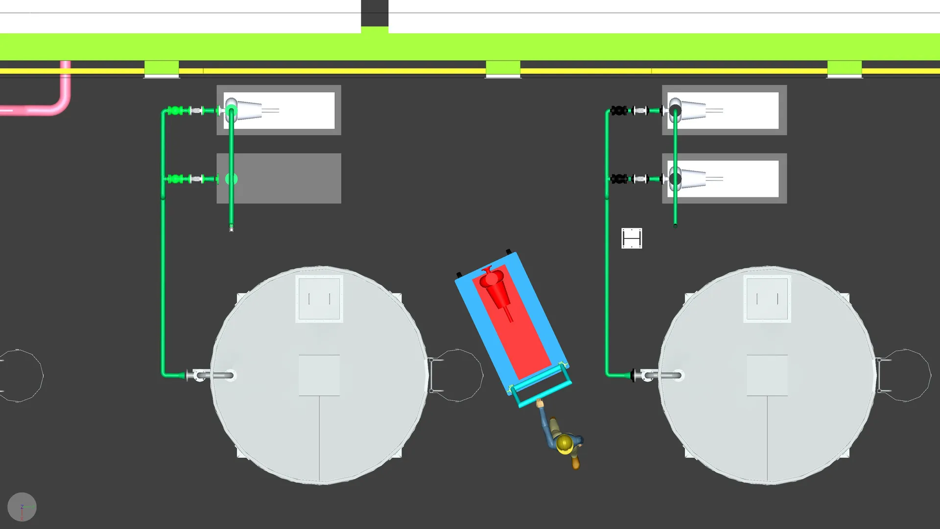 Maintenance access and equipment movement sequence, frame 10 of 12
