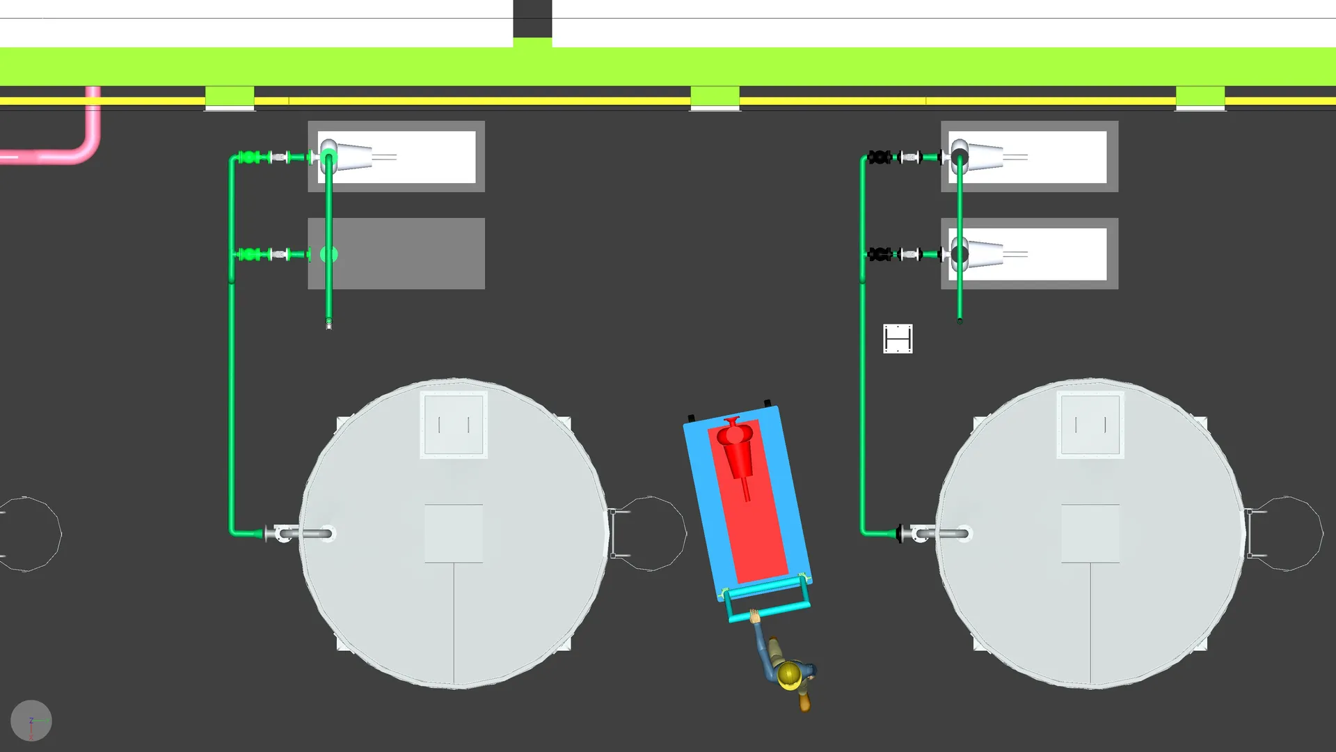 Maintenance access and equipment movement sequence, frame 11 of 12