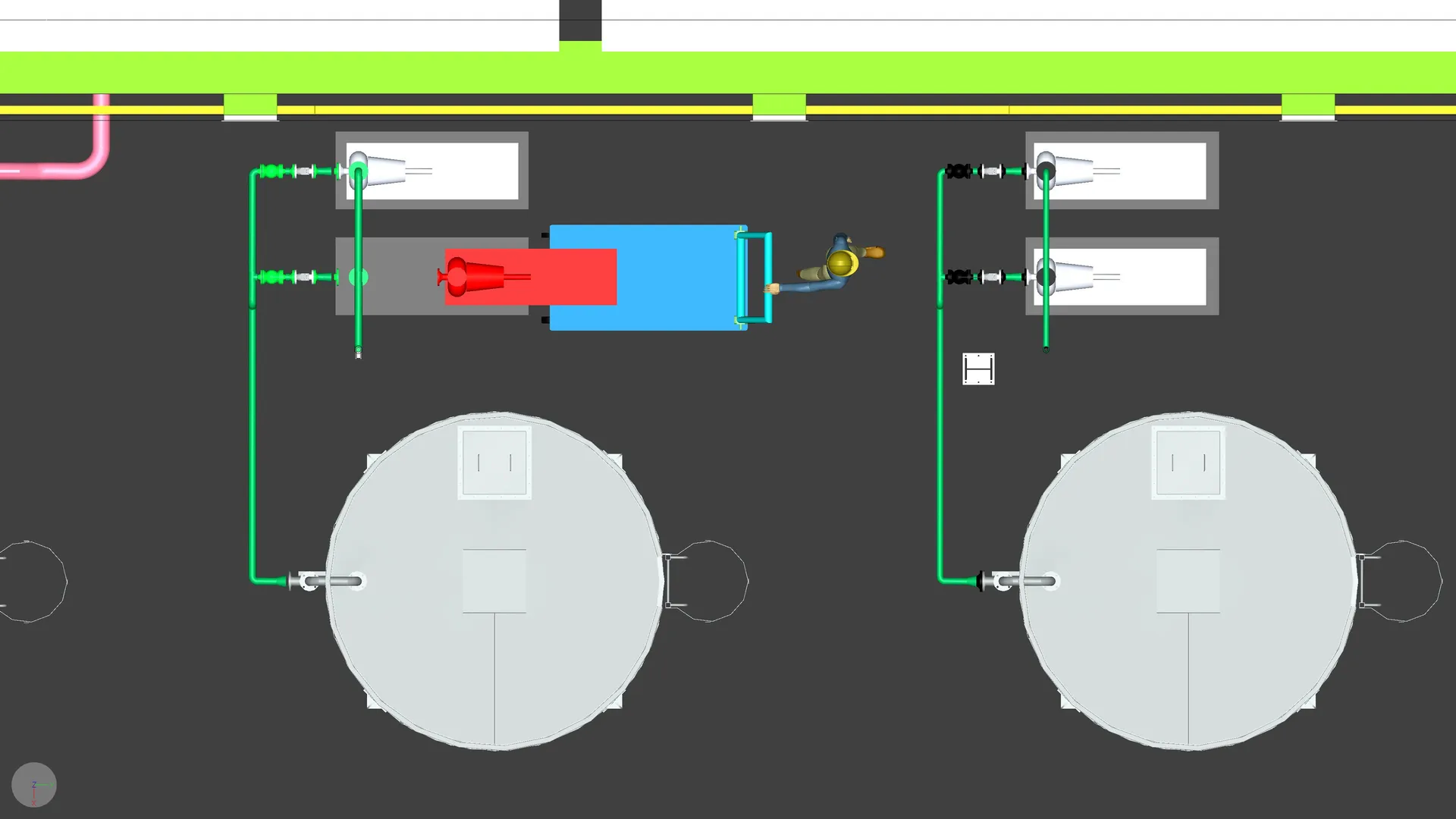Maintenance access and equipment movement sequence, frame 2 of 12