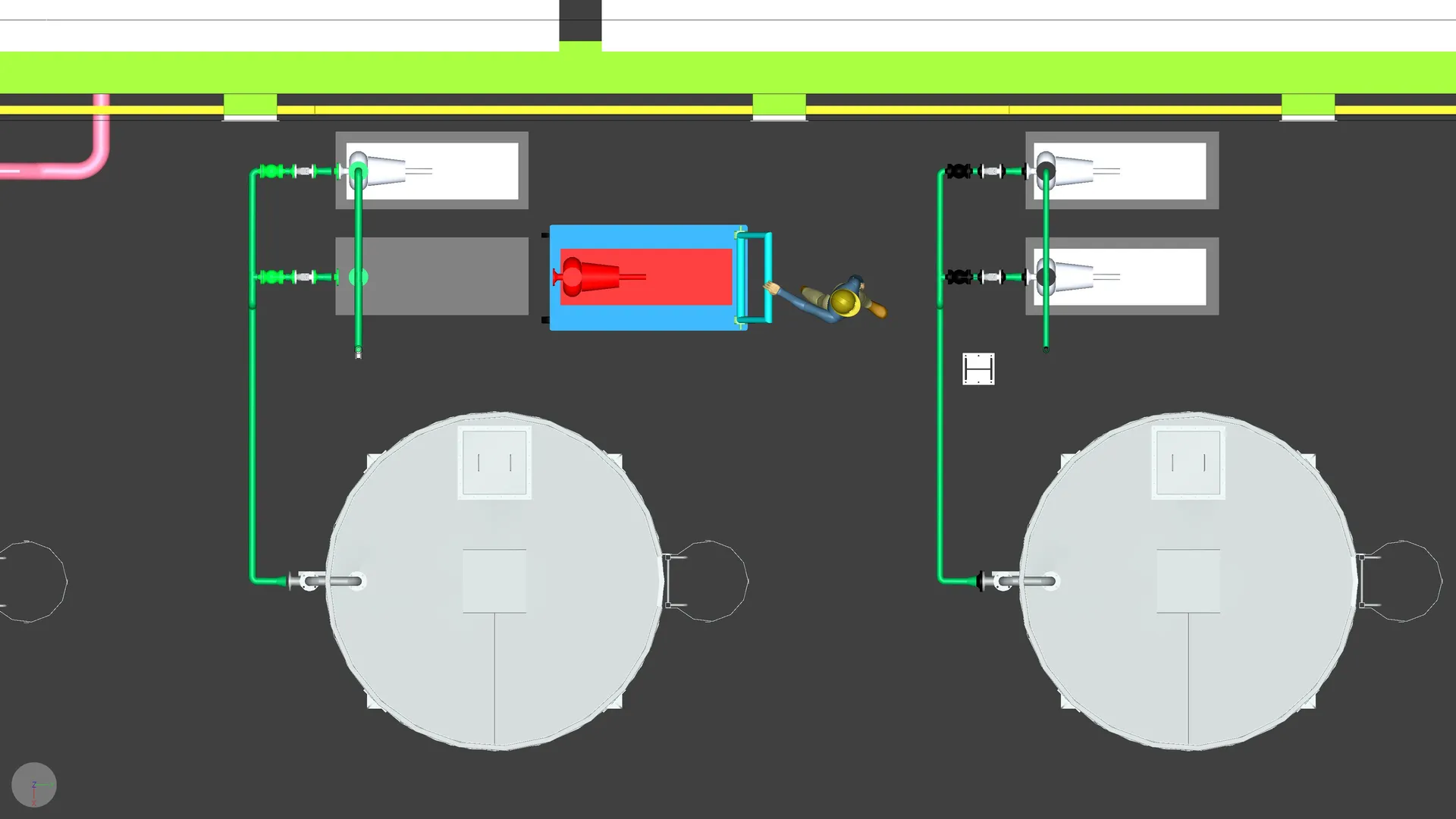 Maintenance access and equipment movement sequence, frame 4 of 12
