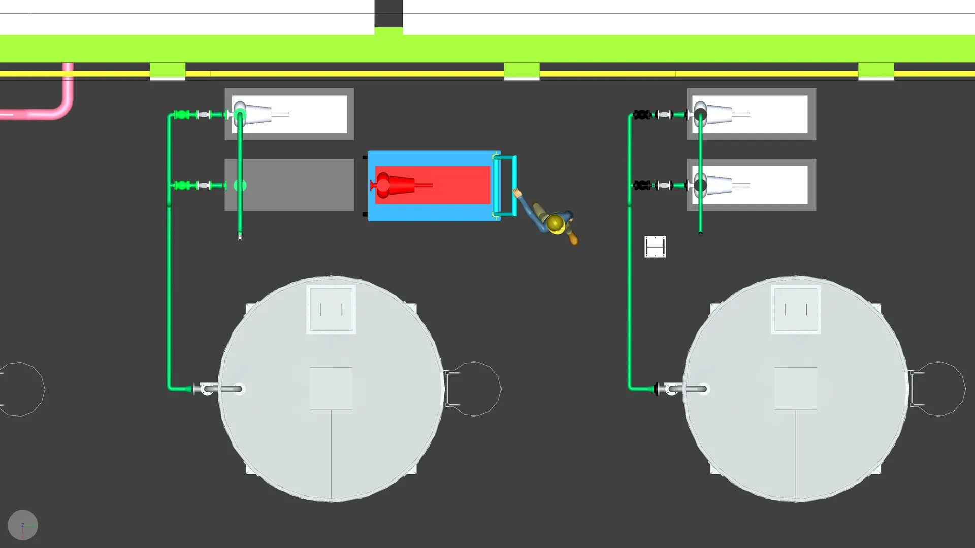 Maintenance access and equipment movement sequence, frame 5 of 12