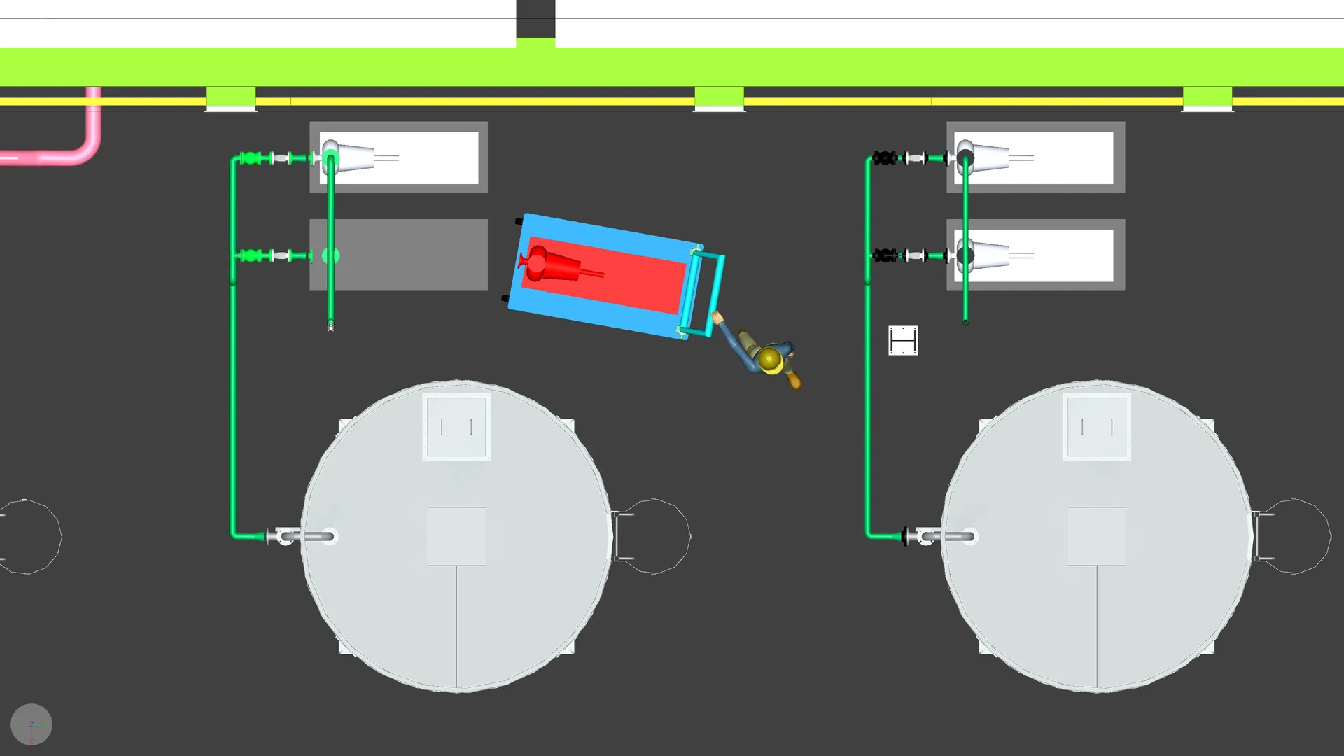 Maintenance access and equipment movement sequence, frame 6 of 12