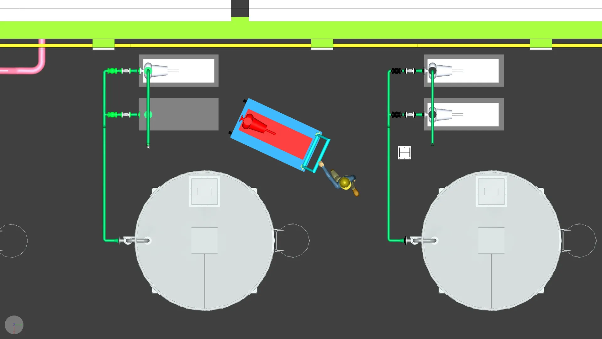 Maintenance access and equipment movement sequence, frame 7 of 12