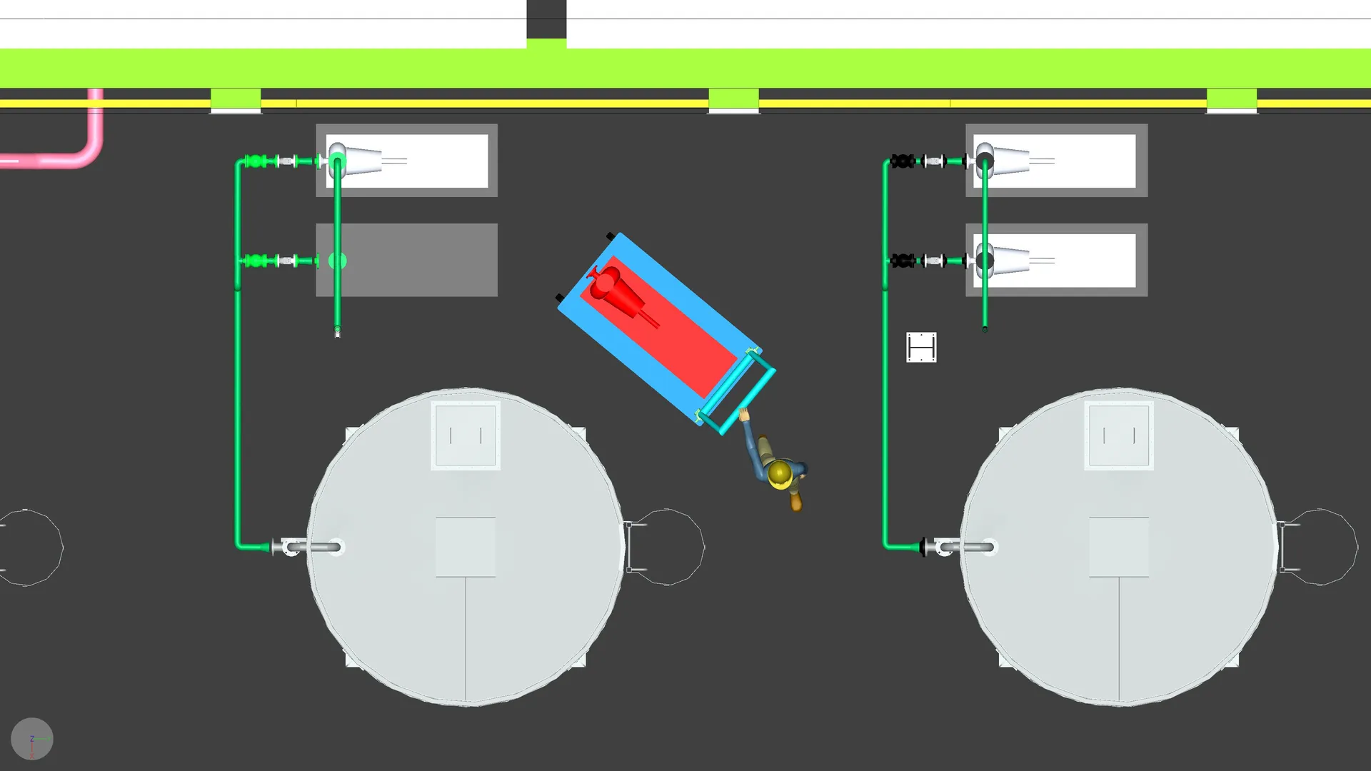 Maintenance access and equipment movement sequence, frame 8 of 12