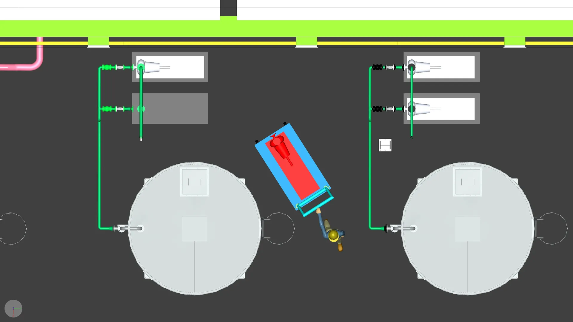 Maintenance access and equipment movement sequence, frame 9 of 12